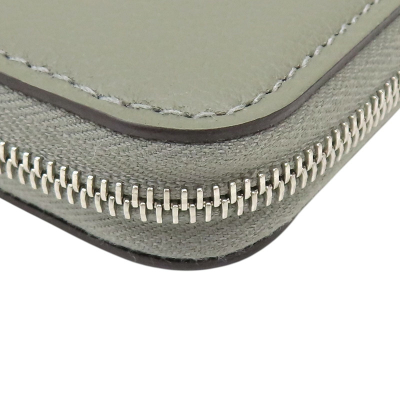 錫器灰 Evercolor 牛皮 Silk'In Compact 拉鍊 零錢包 H087114CK W刻【HERMES 愛馬仕】 H087114CK-11