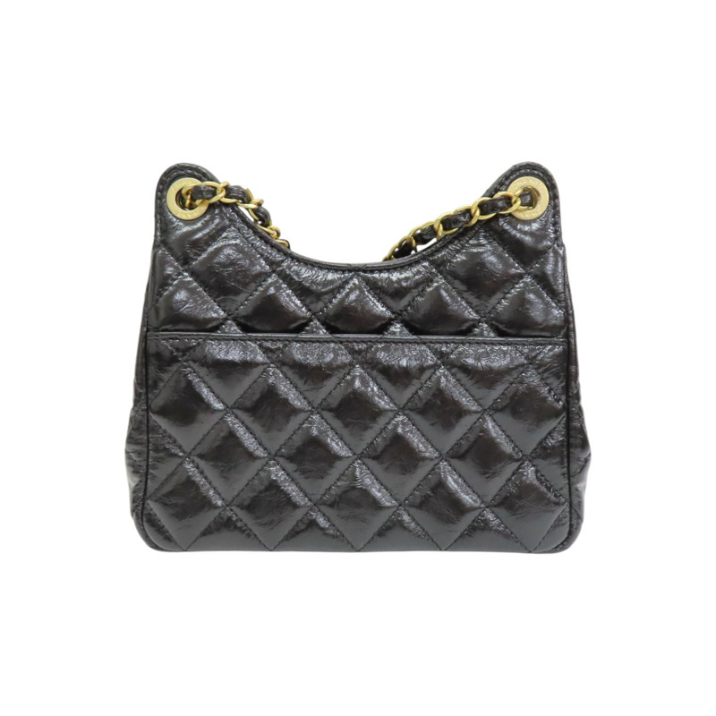 黑色牛皮 Wavy CC Hobo 鍊帶 肩背包 AS4323【CHANEL 香奈兒】 AS4323-1