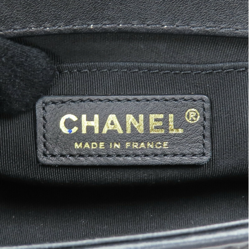 黑/金色 羊皮 粗花 Boy 20 鏈帶 肩背包 無卡【CHANEL 香奈兒】 A67085-5