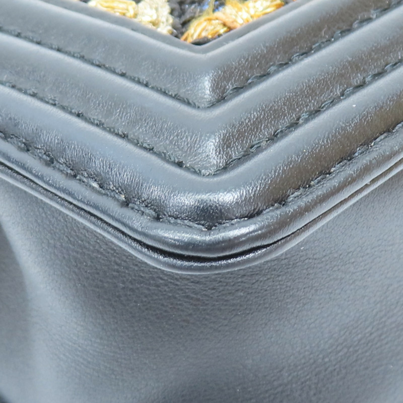 黑/金色 羊皮 粗花 Boy 20 鏈帶 肩背包 無卡【CHANEL 香奈兒】 A67085-10