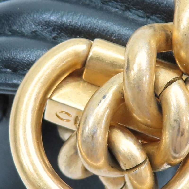 黑/金色 羊皮 粗花 Boy 20 鏈帶 肩背包 無卡【CHANEL 香奈兒】 A67085-12