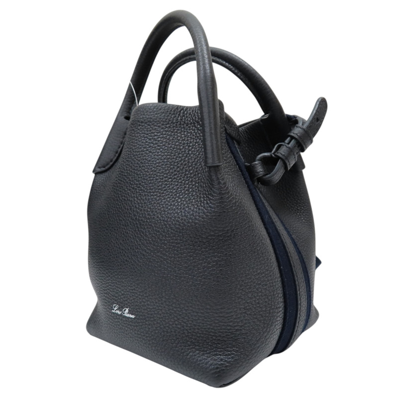 海軍藍 牛皮 肩背包【Loro Piana 諾悠翩雅】 FAM7943-2