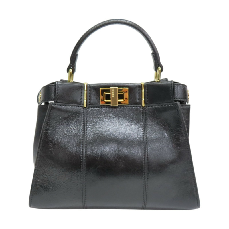 黑色 牛皮 Peekaboo Mini 肩背包 8BN244【FENDI 芬迪】 8BN244-1