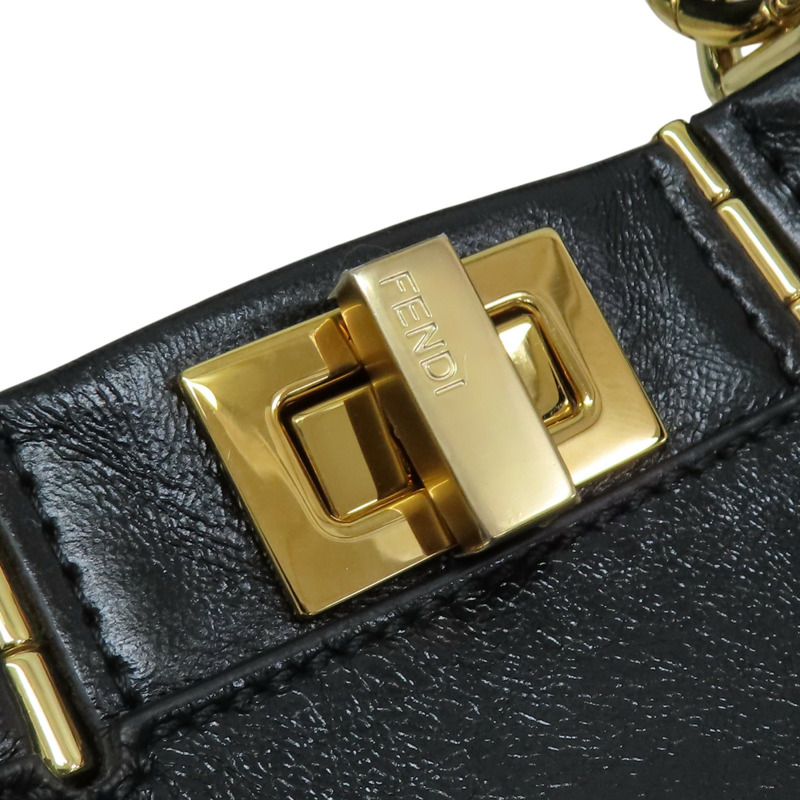 黑色 牛皮 Peekaboo Mini 肩背包 8BN244【FENDI 芬迪】 8BN244-8
