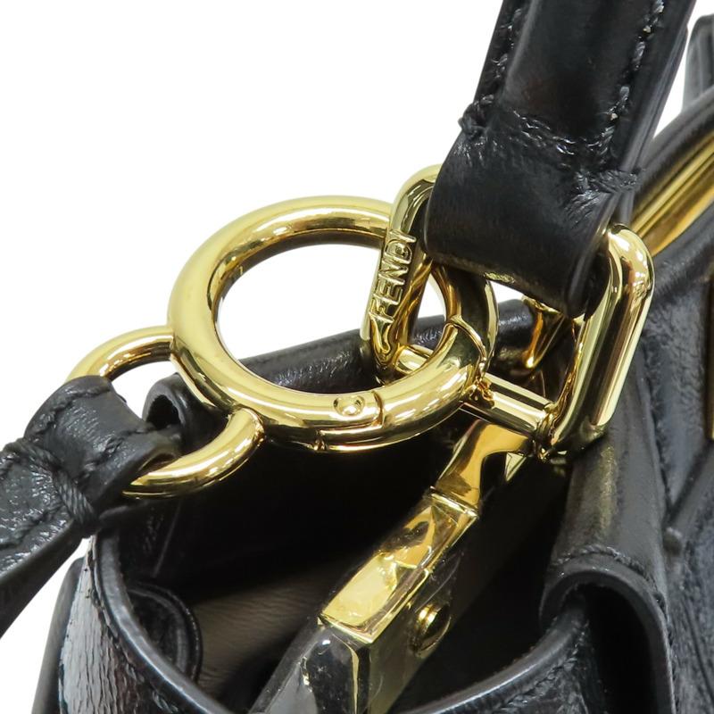 黑色 牛皮 Peekaboo Mini 肩背包 8BN244【FENDI 芬迪】 8BN244-15