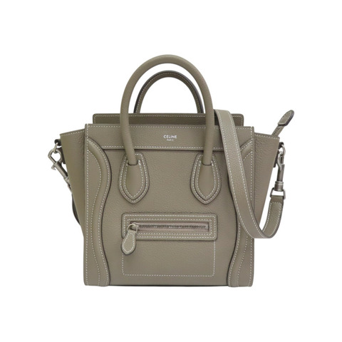 灰色牛皮 Luggage Nano 兩用包 189243DRU【CELINE 賽琳】 189243DRU