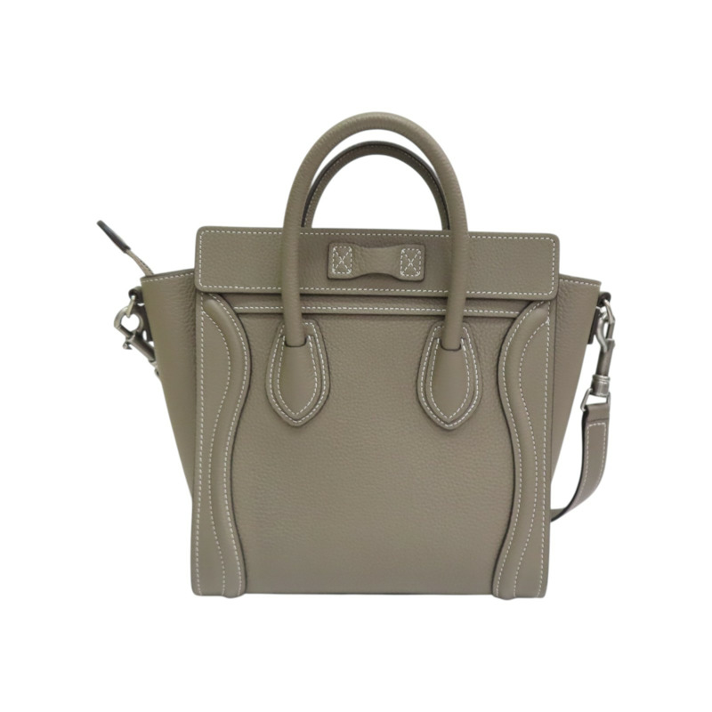 灰色牛皮 Luggage Nano 兩用包 189243DRU【CELINE 賽琳】 189243DRU-1