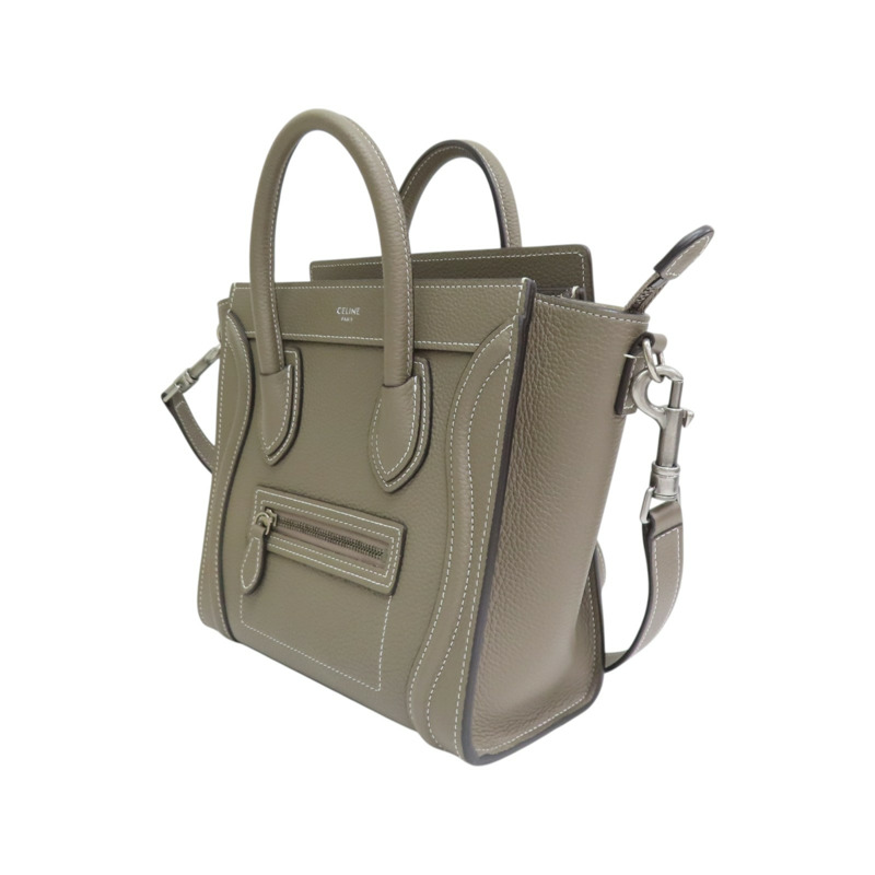 灰色牛皮 Luggage Nano 兩用包 189243DRU【CELINE 賽琳】 189243DRU-2
