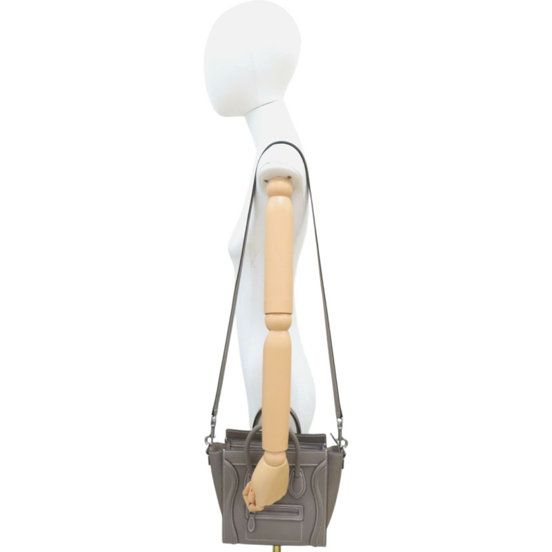 灰色牛皮 Luggage Nano 兩用包 189243DRU【CELINE 賽琳】 189243DRU-11