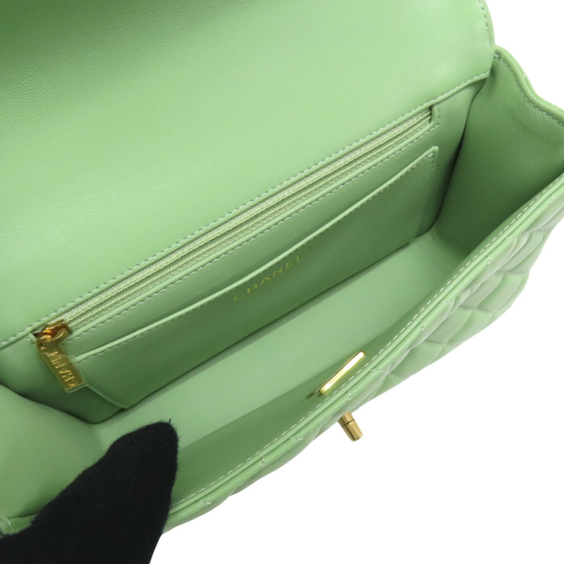 酪梨綠羊皮 Top Handle Flap 兩用包 AS2431【CHANEL 香奈兒】 AS2431-4