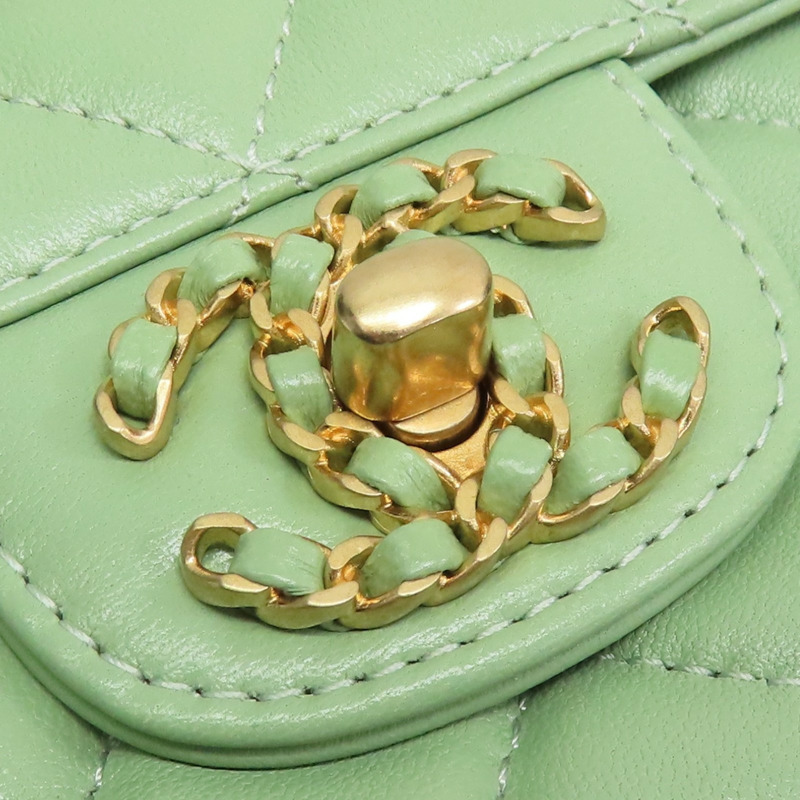 酪梨綠羊皮 Top Handle Flap 兩用包 AS2431【CHANEL 香奈兒】 AS2431-16