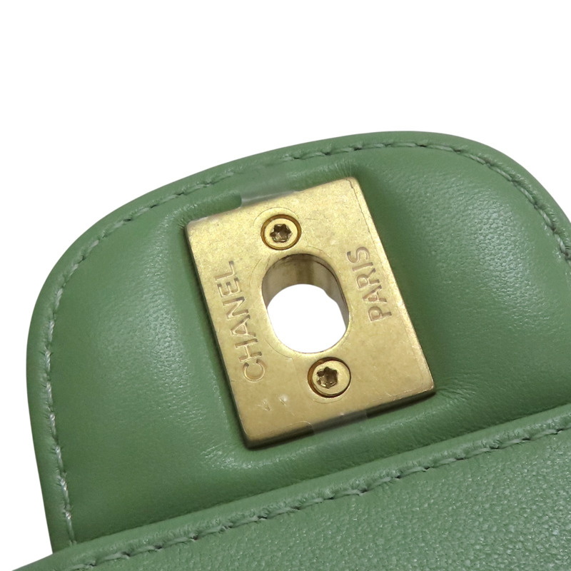 酪梨綠羊皮 Top Handle Flap 兩用包 AS2431【CHANEL 香奈兒】 AS2431-18