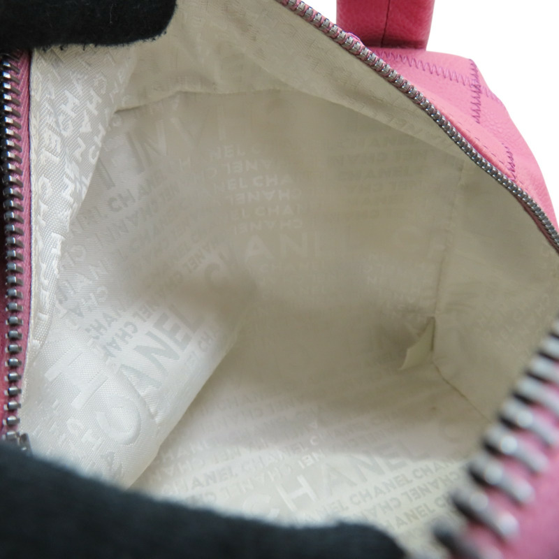 粉色 牛皮 Bowler 手提包 銀扣【CHANEL 香奈兒】 A24184-5