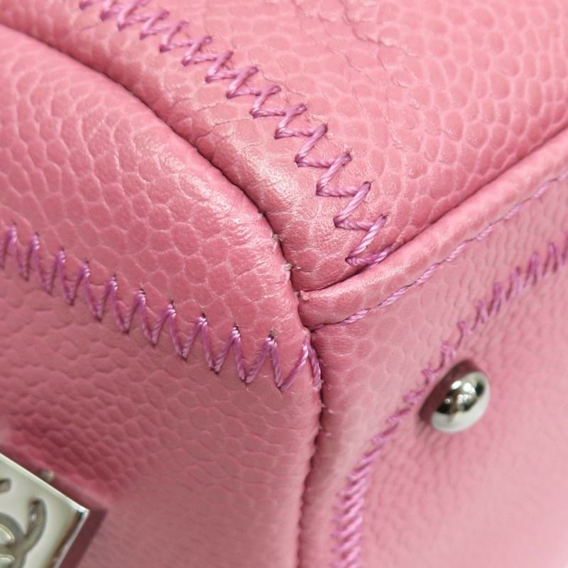 粉色 牛皮 Bowler 手提包 銀扣【CHANEL 香奈兒】 A24184-11