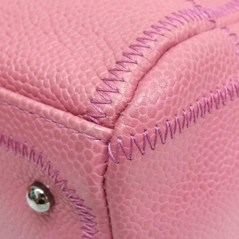 粉色 牛皮 Bowler 手提包 銀扣【CHANEL 香奈兒】 A24184-12