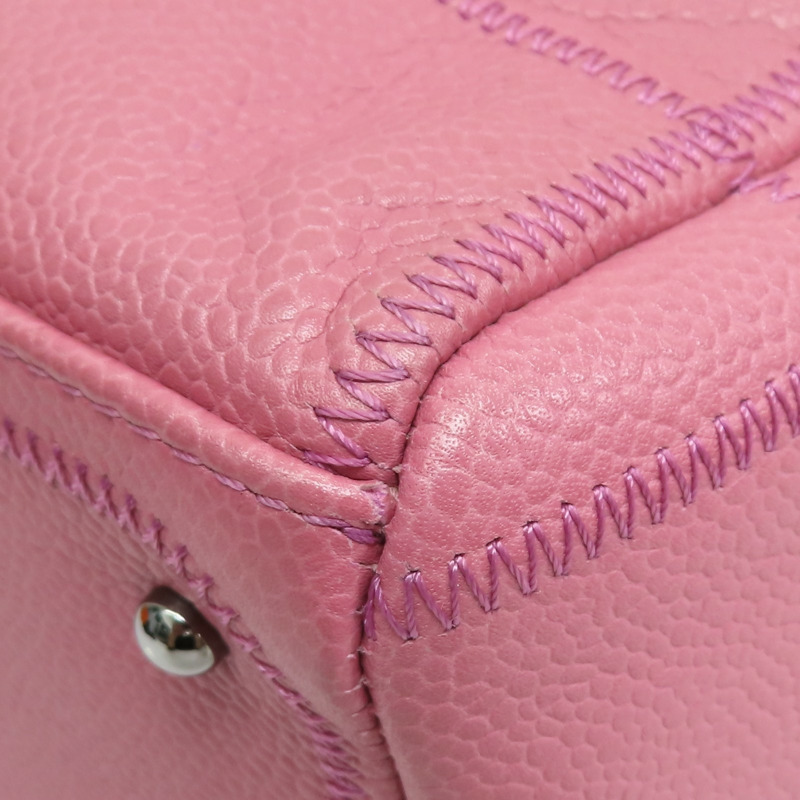 粉色 牛皮 Bowler 手提包 銀扣【CHANEL 香奈兒】 A24184-14