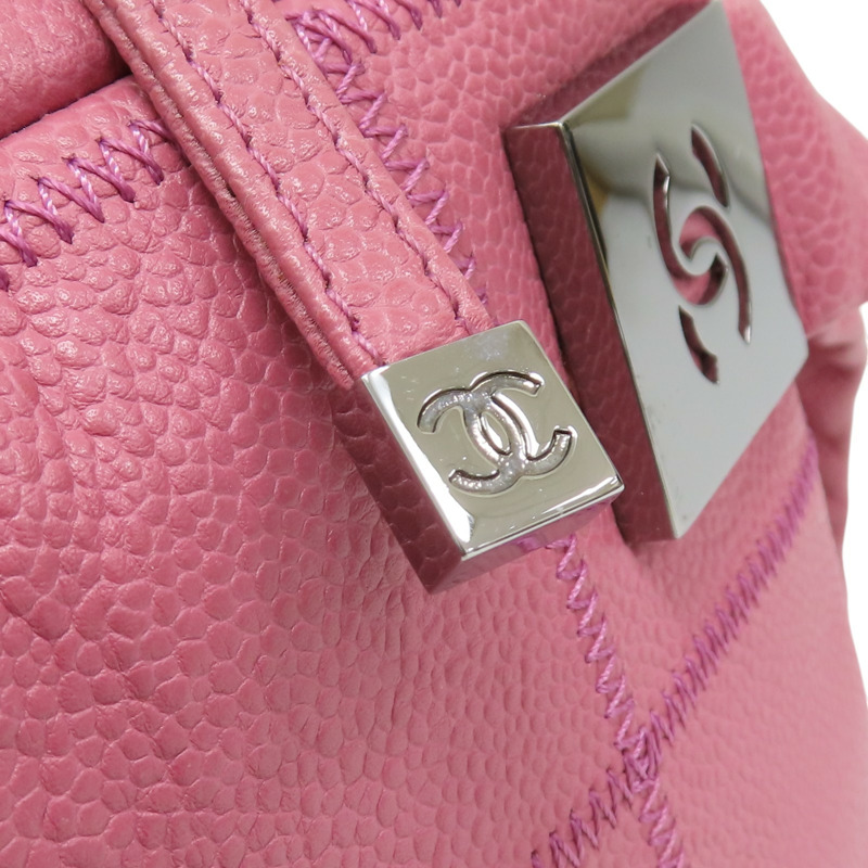 粉色 牛皮 Bowler 手提包 銀扣【CHANEL 香奈兒】 A24184-15