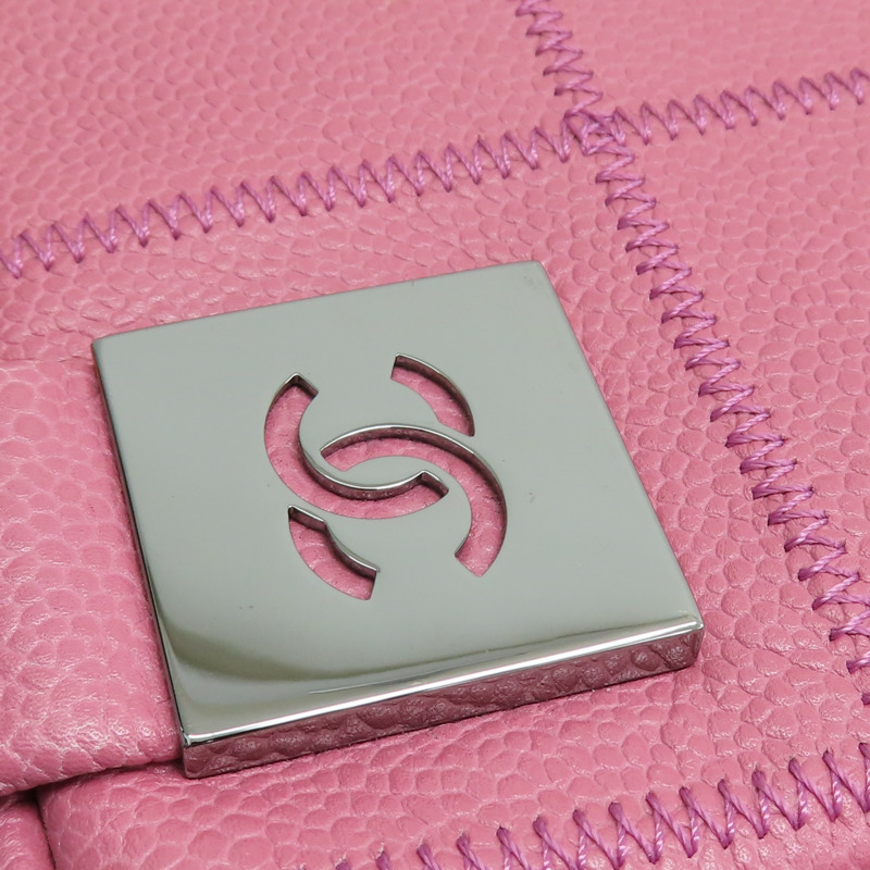 粉色 牛皮 Bowler 手提包 銀扣【CHANEL 香奈兒】 A24184-16