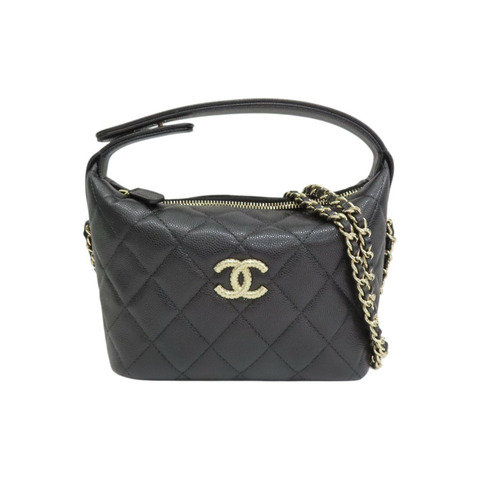 黑色 荔枝紋 牛皮 Hobo 兩用包【CHANEL 香奈兒】 AP4747