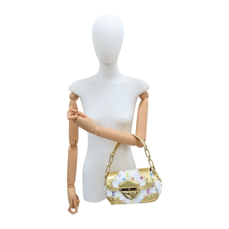 金/白色 原花帆布 Multicolore Marilyn All 肩背包 M40206【LOUIS VUITTON LV 路易威登】 M40206-9