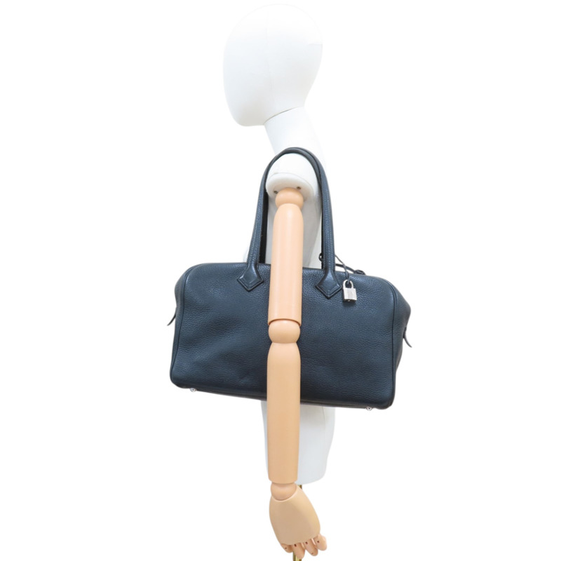 黑色 TC牛皮 hermes victoria 35 □Q刻 手提包【HERMES 愛馬仕】-8