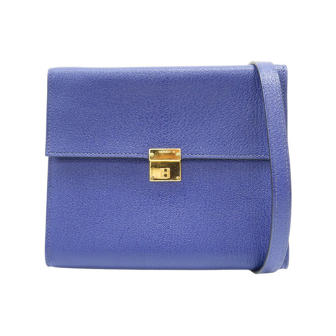 墨水藍 Mysore牛皮 Click 16 肩背包 銀扣 D刻【HERMES 愛馬仕】 H073568CCM3