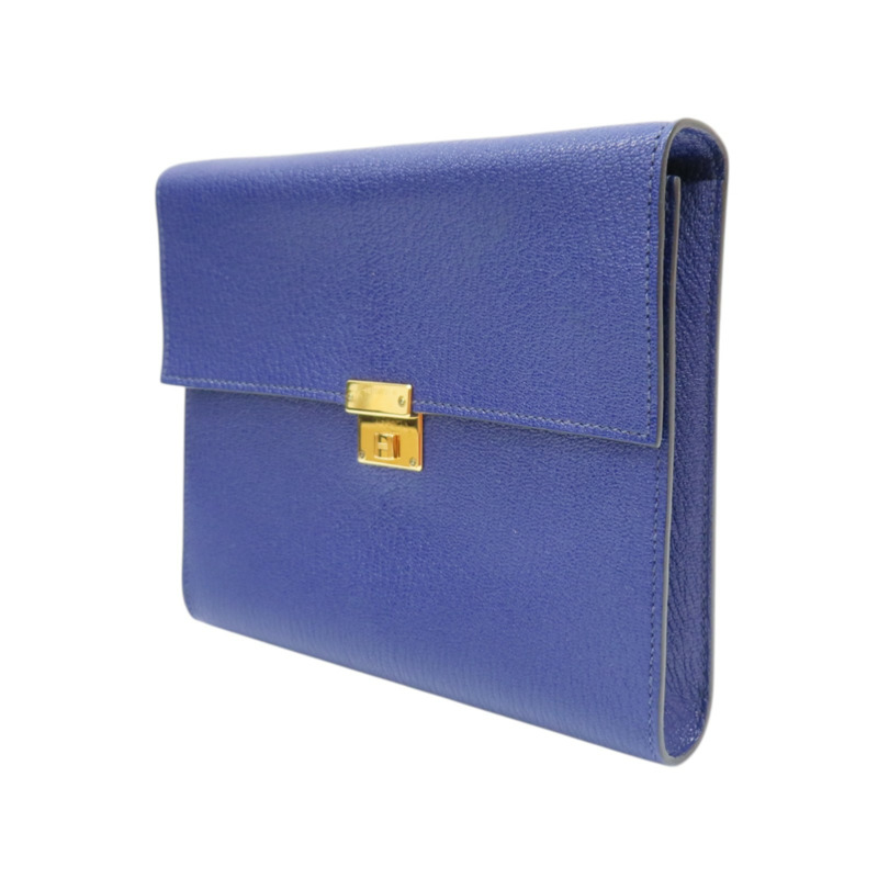 墨水藍 Mysore牛皮 Click 16 肩背包 銀扣 D刻【HERMES 愛馬仕】 H073568CCM3-2