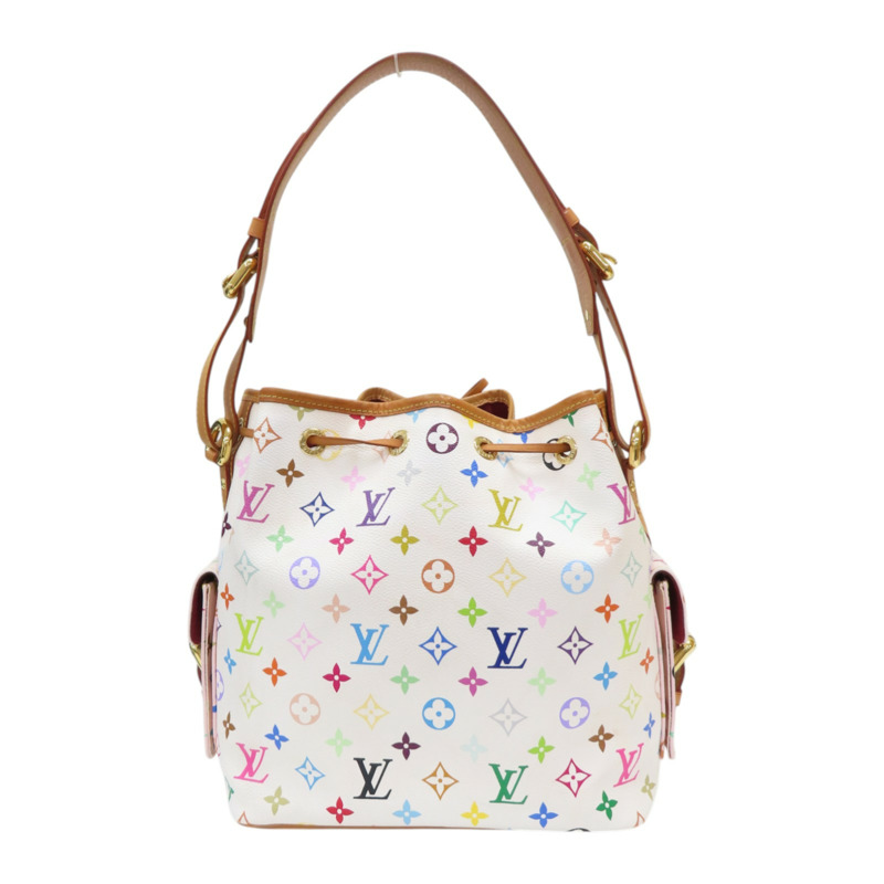白彩 原花帆布 Multicolore Petit Noe 肩背包 村上隆聯名【LOUIS VUITTON LV 路易威登】 M42229-1