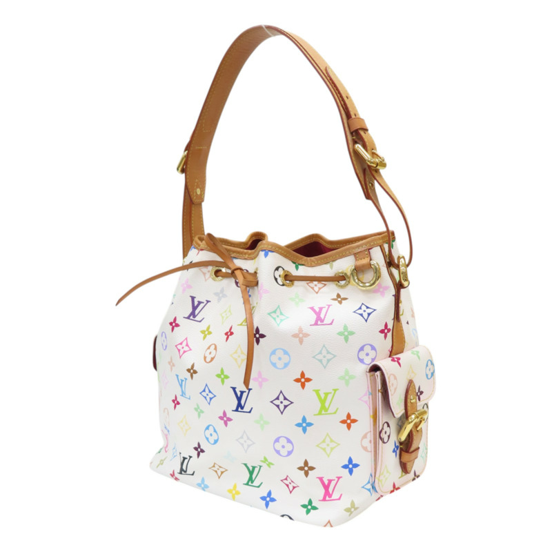白彩 原花帆布 Multicolore Petit Noe 肩背包 村上隆聯名【LOUIS VUITTON LV 路易威登】 M42229-2