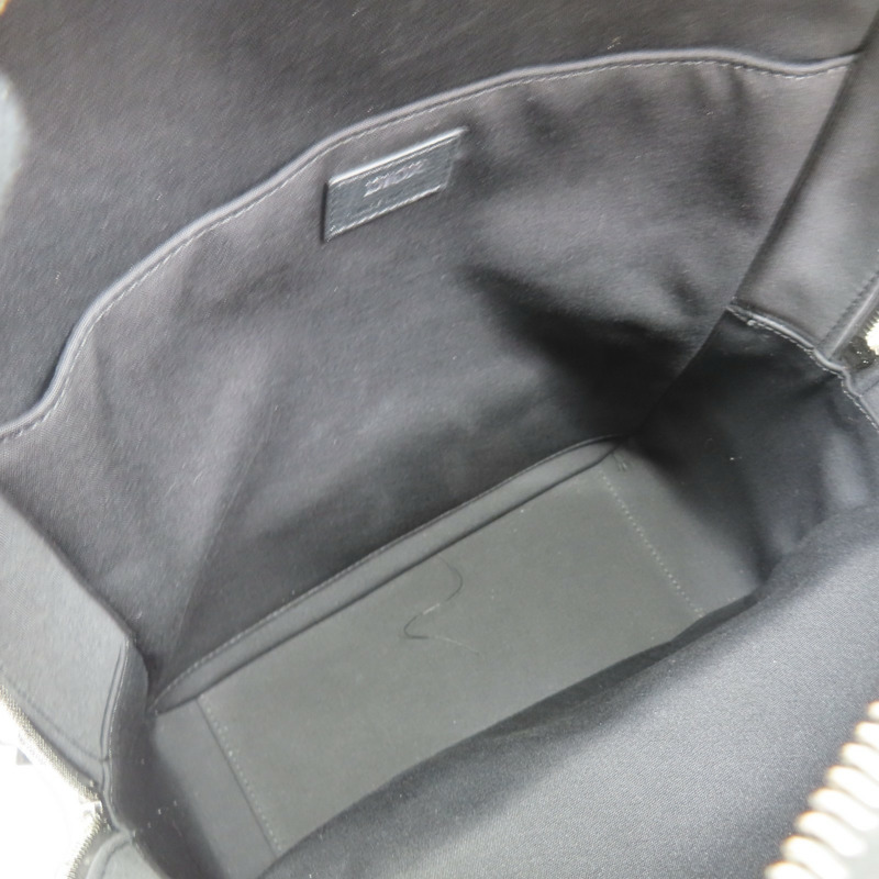 深藍色 提花帆布 Saddle Backpack 後背包【Dior 迪奧】 1ESBA175YKY-27EU-4