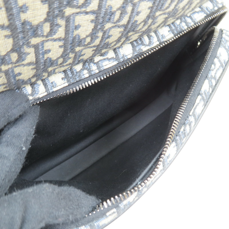 深藍色 提花帆布 Saddle Backpack 後背包【Dior 迪奧】 1ESBA175YKY-27EU-7