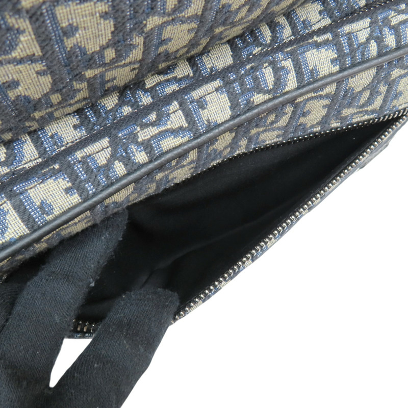 深藍色 提花帆布 Saddle Backpack 後背包【Dior 迪奧】 1ESBA175YKY-27EU-8