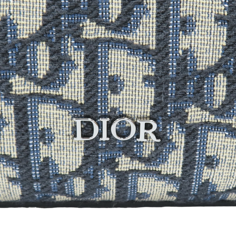 深藍色 提花帆布 Saddle Backpack 後背包【Dior 迪奧】 1ESBA175YKY-27EU-9