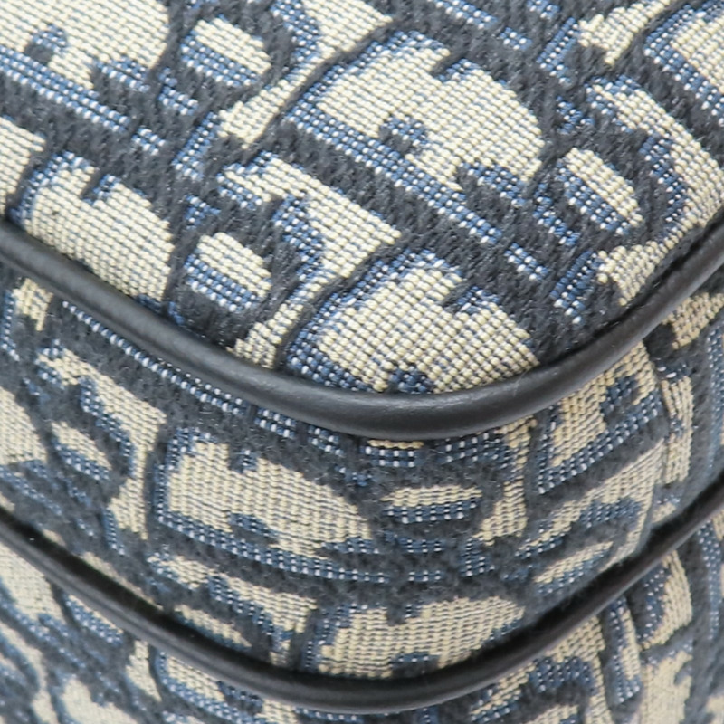 深藍色 提花帆布 Saddle Backpack 後背包【Dior 迪奧】 1ESBA175YKY-27EU-13