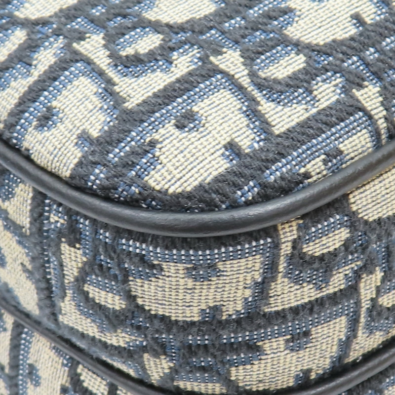 深藍色 提花帆布 Saddle Backpack 後背包【Dior 迪奧】 1ESBA175YKY-27EU-14
