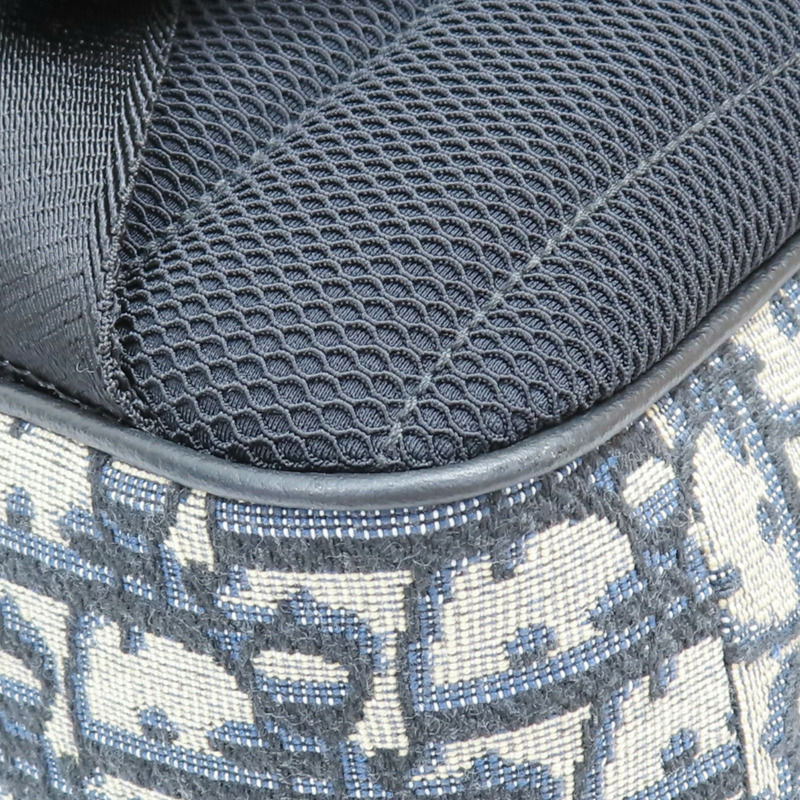 深藍色 提花帆布 Saddle Backpack 後背包【Dior 迪奧】 1ESBA175YKY-27EU-15