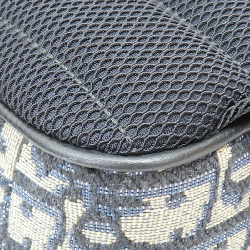 深藍色 提花帆布 Saddle Backpack 後背包【Dior 迪奧】 1ESBA175YKY-27EU-16