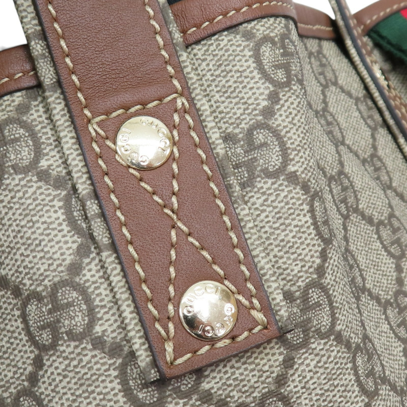 棕色 帆布 GG Supreme Sherry Tote Bag 手提包 211135【GUCCI 古馳】 211135-13