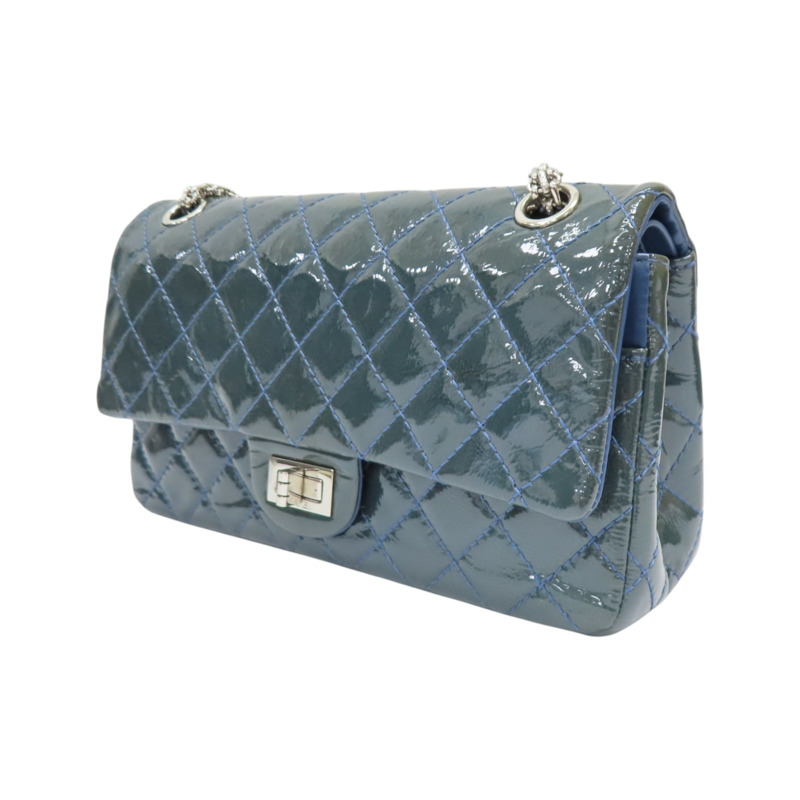 藍色 漆皮 2.55 Reissue Flap Bag 肩背包 A37586 (変色)【CHANEL 香奈兒】 A37586-2
