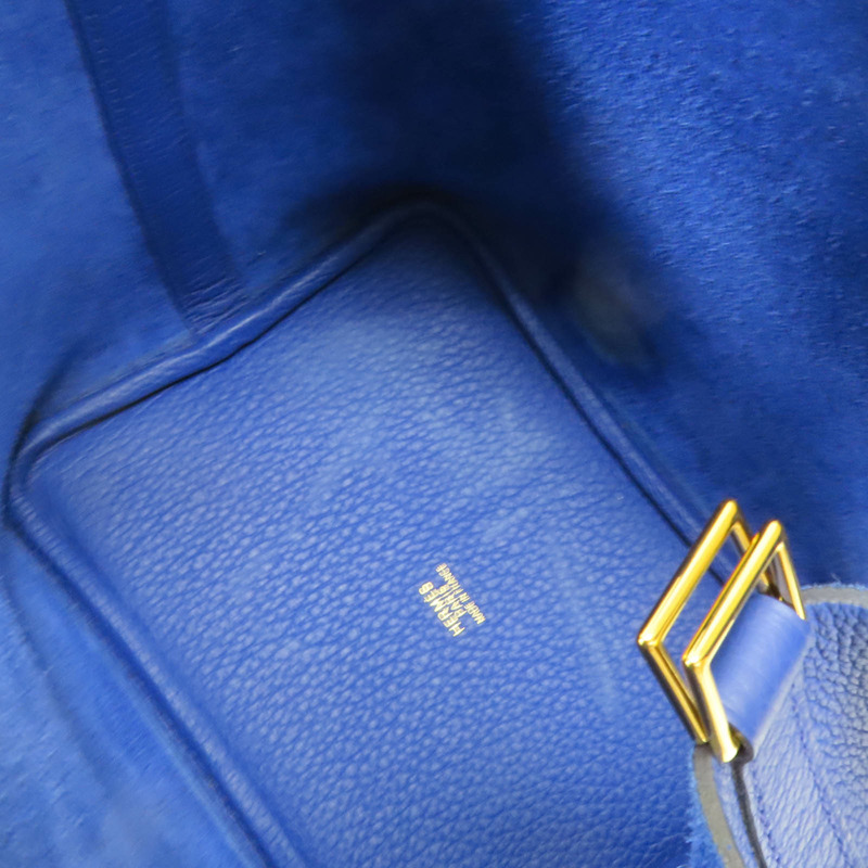 電光藍 Taurillon 牛皮 Picotin Lock 18 手提包 U刻 金扣【HERMES 愛馬仕】 H056289CC-4