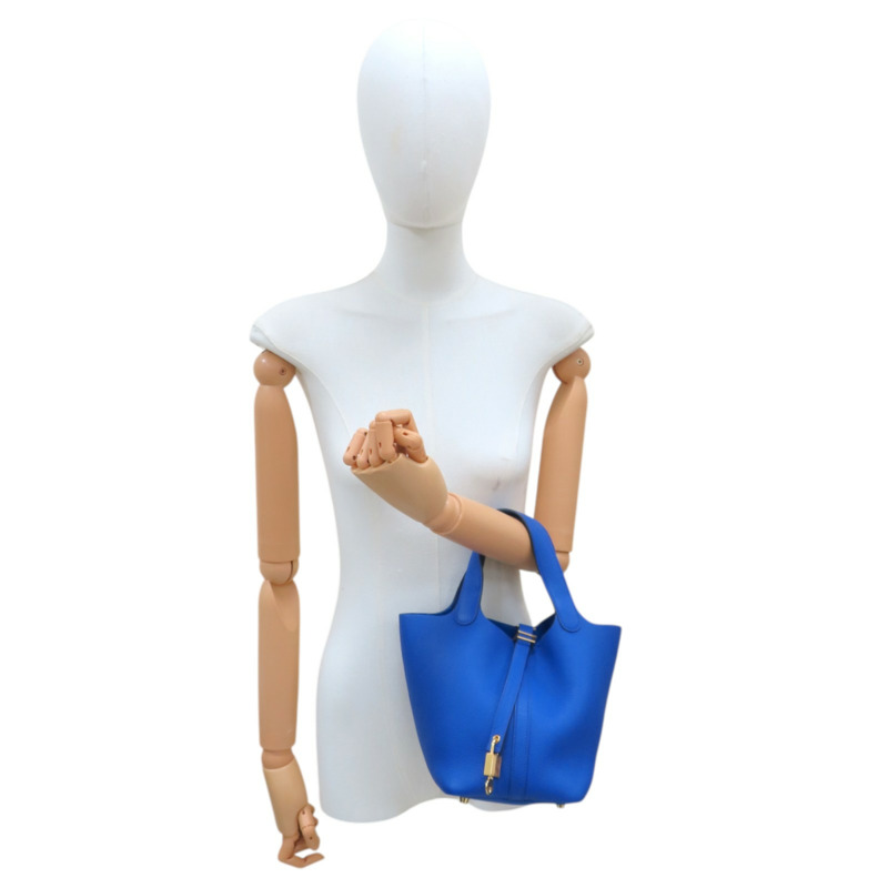 電光藍 Taurillon 牛皮 Picotin Lock 18 手提包 U刻 金扣【HERMES 愛馬仕】 H056289CC-8