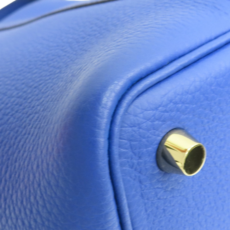 電光藍 Taurillon 牛皮 Picotin Lock 18 手提包 U刻 金扣【HERMES 愛馬仕】 H056289CC-11