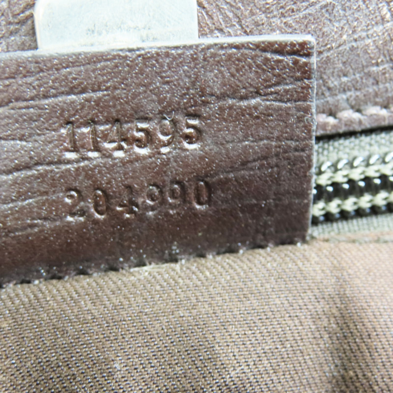 烏木色 GG帆布 牛皮 肩背包 銀扣 114595【GUCCI 古馳】 114595-8