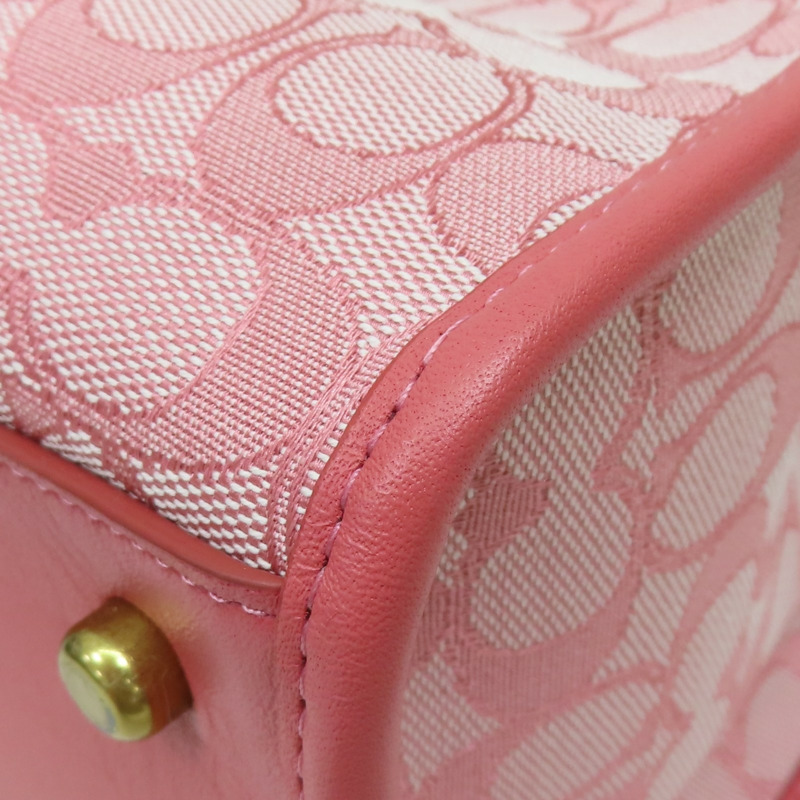 粉色 緹花帆布 Field Tote Bag 30 兩用包【COACH 寇馳】 C3282-10