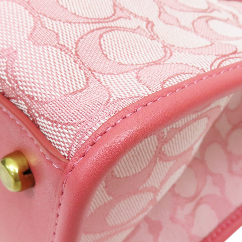 粉色 緹花帆布 Field Tote Bag 30 兩用包【COACH 寇馳】 C3282-12