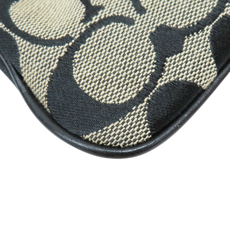 黑色 緹花帆布 肩背包【COACH 寇馳】-7