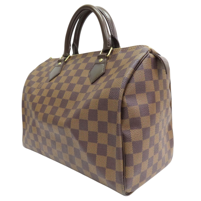 棕色 棋盤格帆布 Speedy 30 波士頓包 手提包【LOUIS VUITTON LV 路易威登】 N41531-2