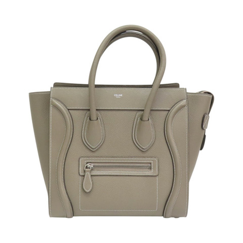 灰色牛皮 Micro Laggage 手提包【CELINE 賽琳】