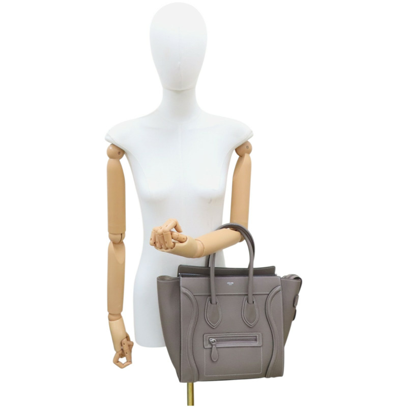 灰色牛皮 Micro Laggage 手提包【CELINE 賽琳】-9