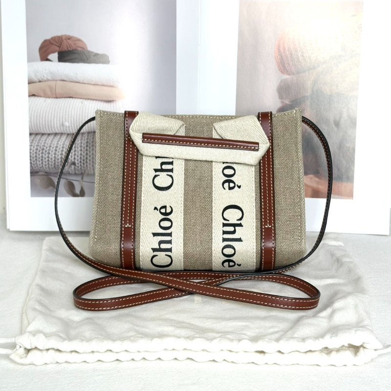Chloe Woody tote - mini棕-4